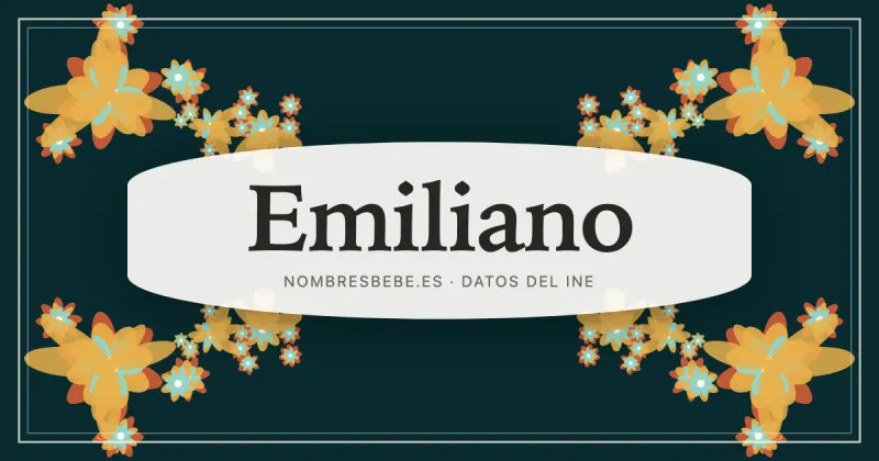 Emiliano, en una estampa ornamental de nombresbebe.es