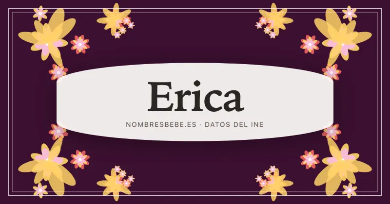 Erica, en una estampa ornamental de nombresbebe.es