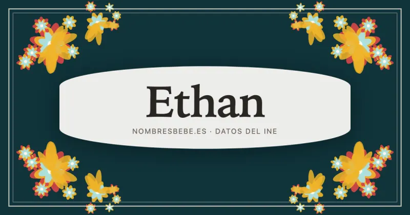 Ethan, en una estampa ornamental de nombresbebe.es