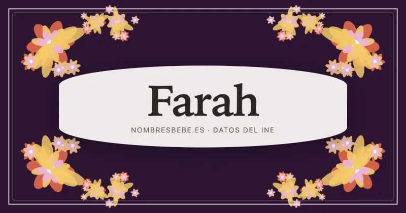 Farah, en una estampa ornamental de nombresbebe.es