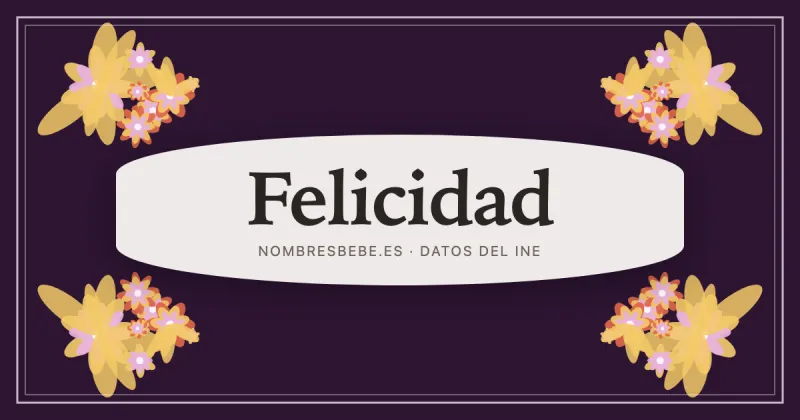 Felicidad, en una estampa ornamental de nombresbebe.es