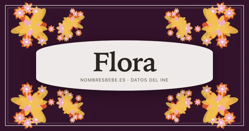 Flora, en una estampa ornamental de nombresbebe.es