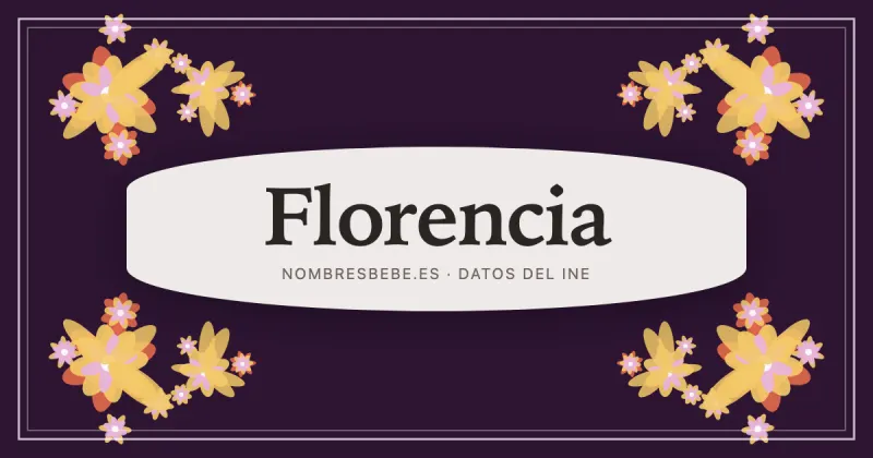 Florencia, en una estampa ornamental de nombresbebe.es
