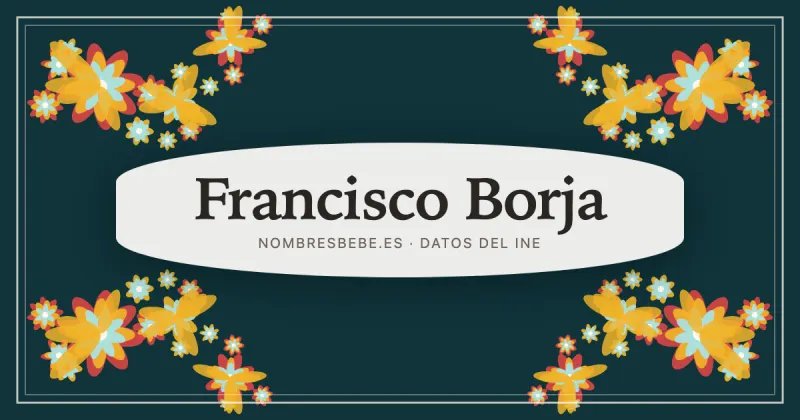 Francisco Borja, en una estampa ornamental de nombresbebe.es