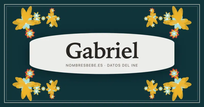 Gabriel, en una estampa ornamental de nombresbebe.es