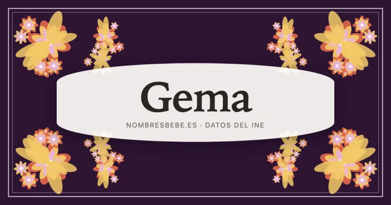 Gema, en una estampa ornamental de nombresbebe.es