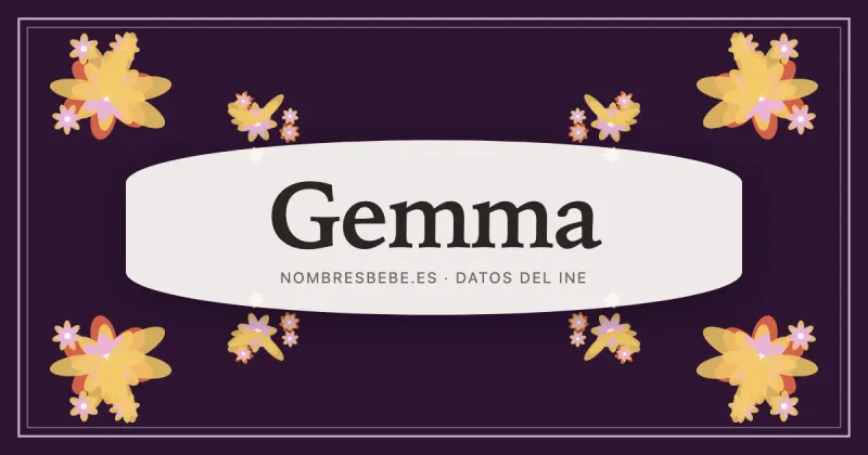 Gemma, en una estampa ornamental de nombresbebe.es