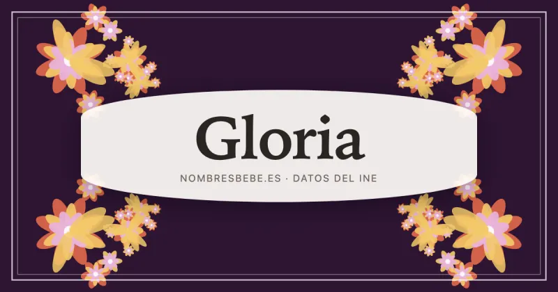 Gloria, en una estampa ornamental de nombresbebe.es