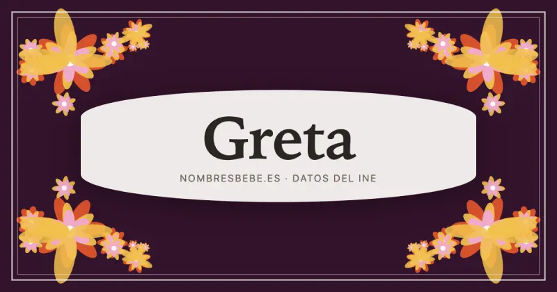 Greta, en una estampa ornamental de nombresbebe.es