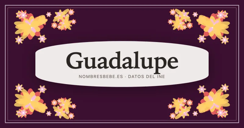 Guadalupe, en una estampa ornamental de nombresbebe.es