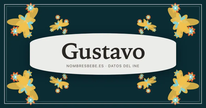 Gustavo, en una estampa ornamental de nombresbebe.es