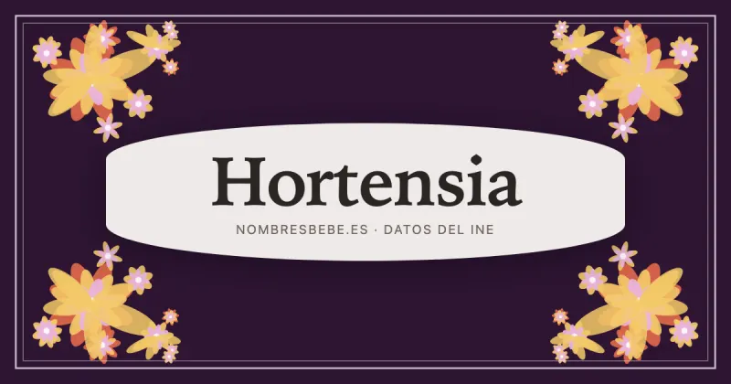 Hortensia, en una estampa ornamental de nombresbebe.es