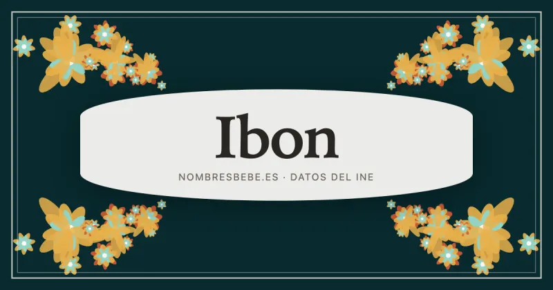 Ibon, en una estampa ornamental de nombresbebe.es
