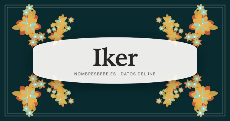 Iker, en una estampa ornamental de nombresbebe.es