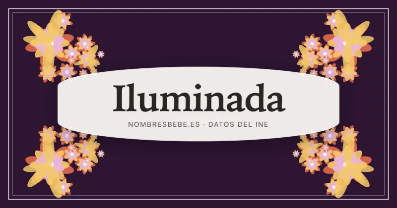 Iluminada, en una estampa ornamental de nombresbebe.es
