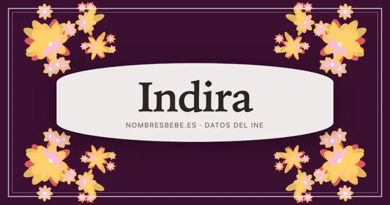 Indira, en una estampa ornamental de nombresbebe.es