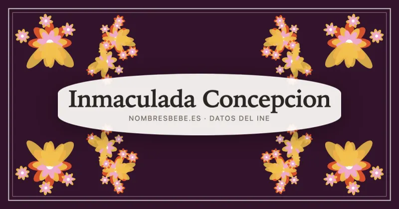 Inmaculada Concepcion, en una estampa ornamental de nombresbebe.es