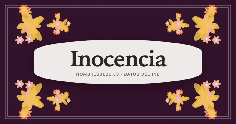 Inocencia, en una estampa ornamental de nombresbebe.es