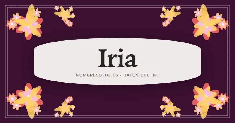 Iria, en una estampa ornamental de nombresbebe.es