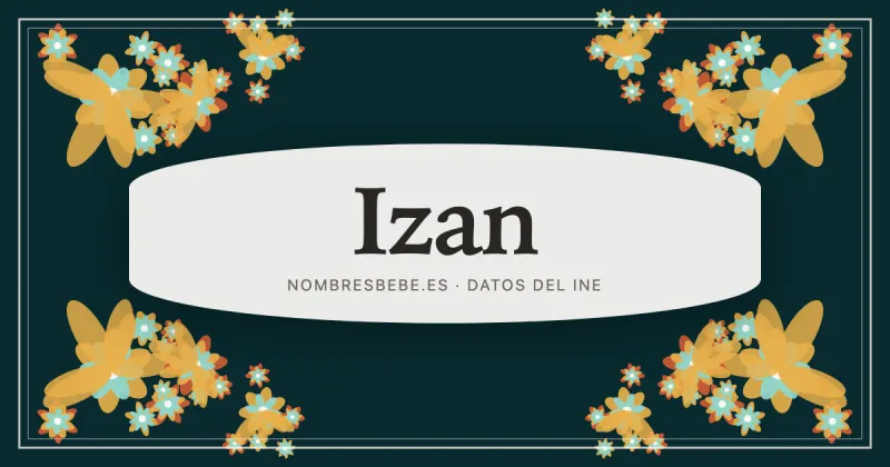 Izan, en una estampa ornamental de nombresbebe.es
