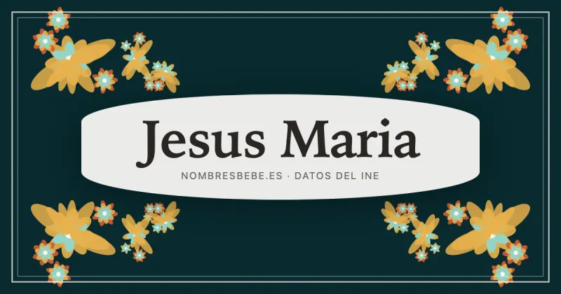 Jesus Maria, en una estampa ornamental de nombresbebe.es