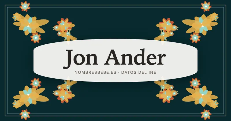 Jon Ander, en una estampa ornamental de nombresbebe.es