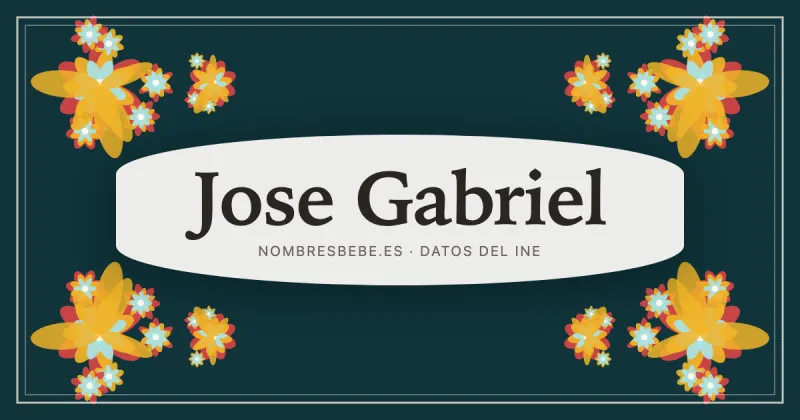 Jose Gabriel, en una estampa ornamental de nombresbebe.es