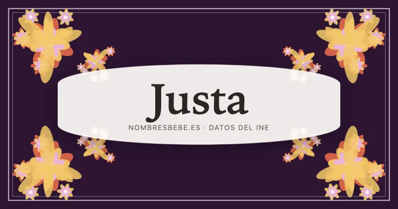 Justa, en una estampa ornamental de nombresbebe.es