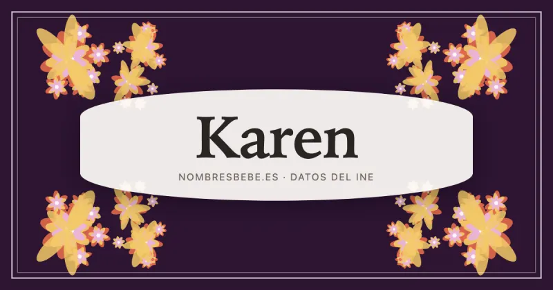 Karen, en una estampa ornamental de nombresbebe.es