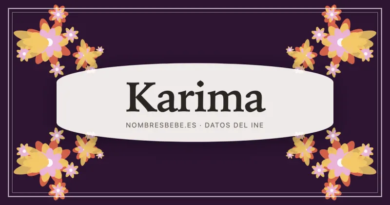 Karima, en una estampa ornamental de nombresbebe.es