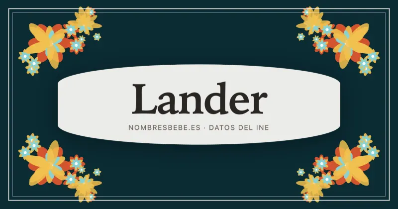 Lander, en una estampa ornamental de nombresbebe.es
