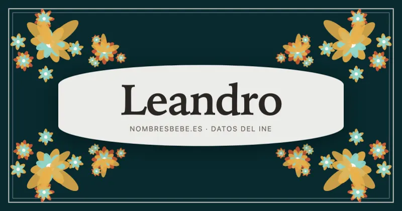 Leandro, en una estampa ornamental de nombresbebe.es