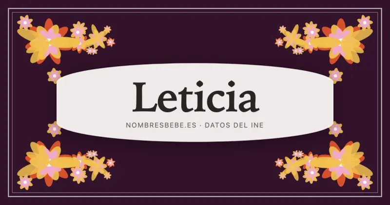 Leticia, en una estampa ornamental de nombresbebe.es