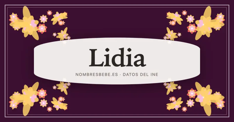 Lidia, en una estampa ornamental de nombresbebe.es