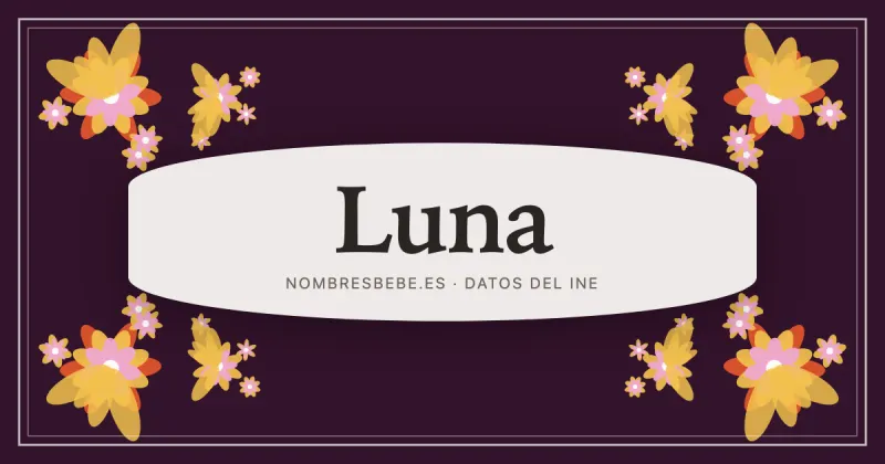 Luna, en una estampa ornamental de nombresbebe.es