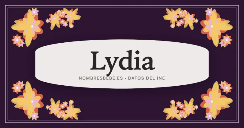 Lydia, en una estampa ornamental de nombresbebe.es