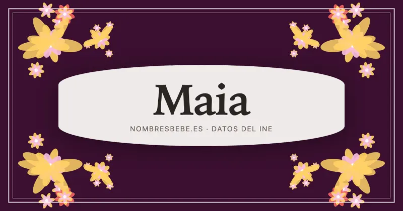 Maia, en una estampa ornamental de nombresbebe.es