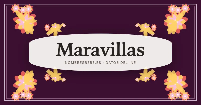 Maravillas, en una estampa ornamental de nombresbebe.es