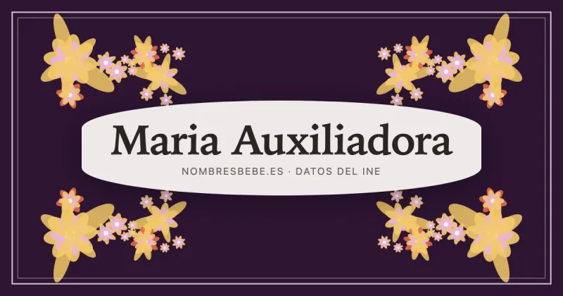 Maria Auxiliadora, en una estampa ornamental de nombresbebe.es