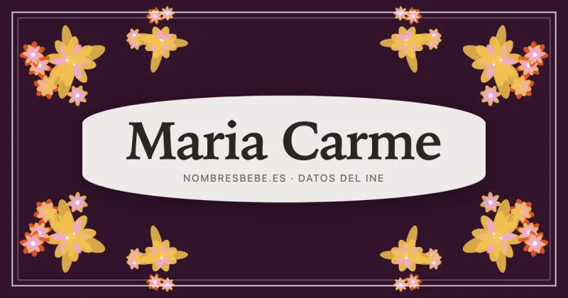 Maria Carme, en una estampa ornamental de nombresbebe.es
