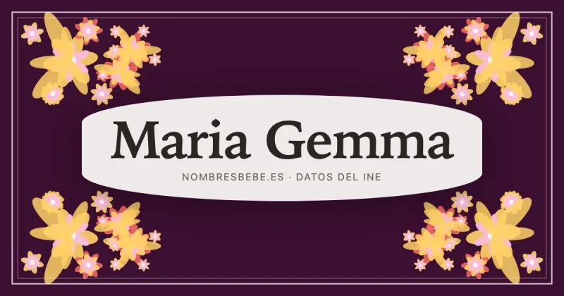 Maria Gemma, en una estampa ornamental de nombresbebe.es