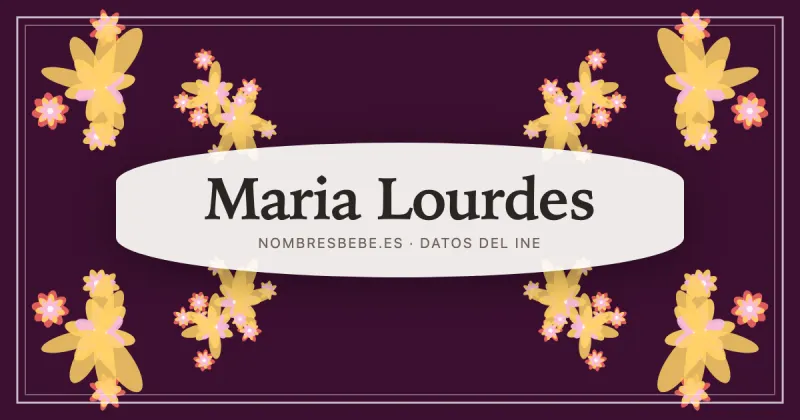 Maria Lourdes, en una estampa ornamental de nombresbebe.es