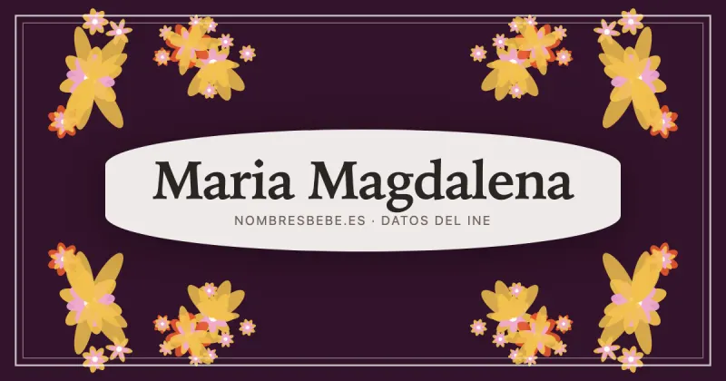 Maria Magdalena, en una estampa ornamental de nombresbebe.es