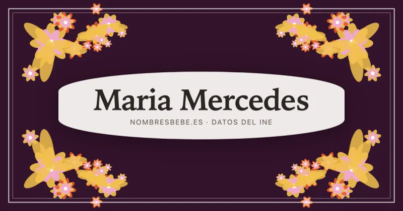 Maria Mercedes, en una estampa ornamental de nombresbebe.es