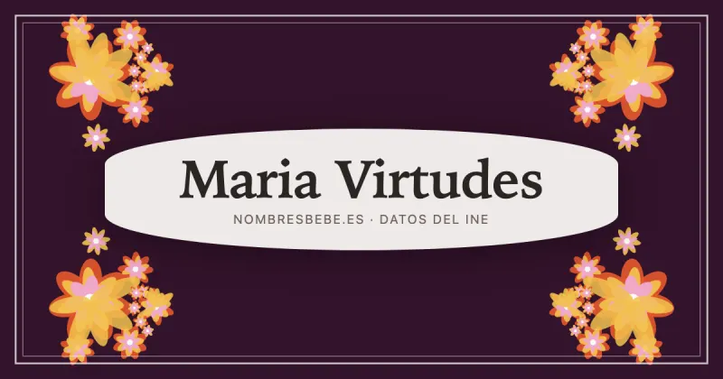 Maria Virtudes, en una estampa ornamental de nombresbebe.es