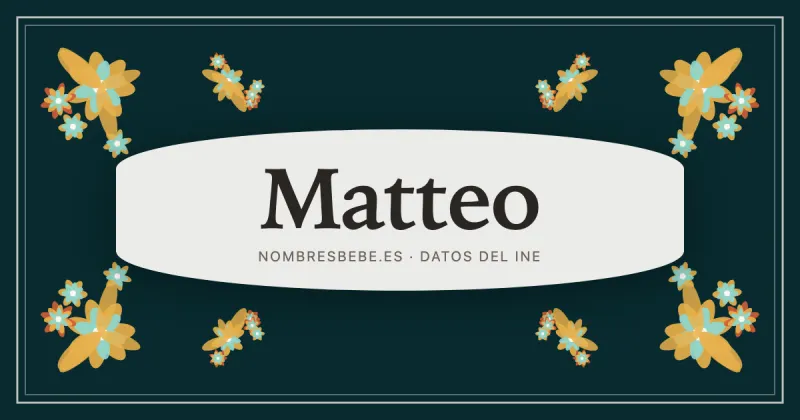 Matteo, en una estampa ornamental de nombresbebe.es