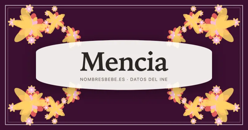 Mencia, en una estampa ornamental de nombresbebe.es