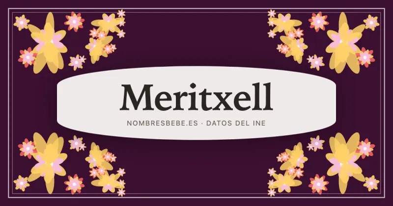 Meritxell, en una estampa ornamental de nombresbebe.es