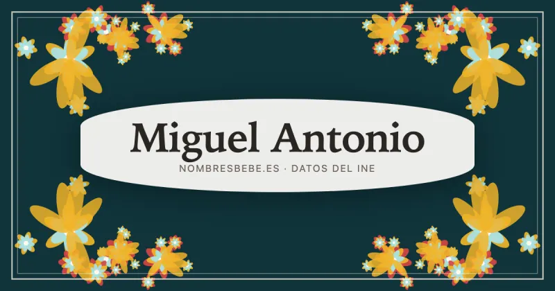 Miguel Antonio, en una estampa ornamental de nombresbebe.es