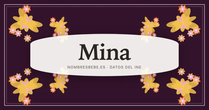 Mina, en una estampa ornamental de nombresbebe.es